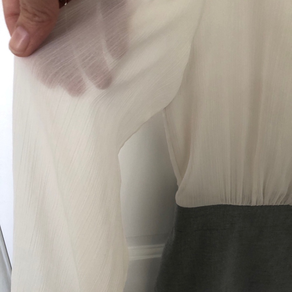 Club Monaco Preppy Gray Pencil skirt sheer white blouse Dress size 6 - Picture 5 of 8